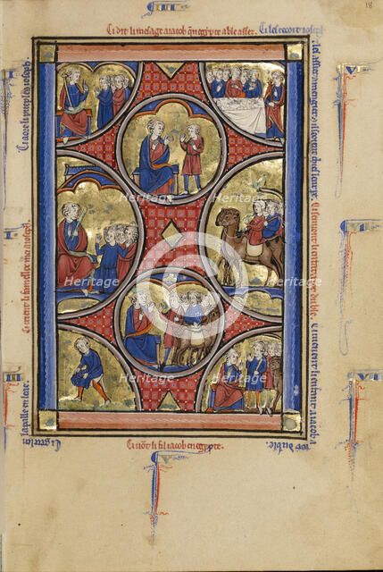 Scenes from the Life of Joseph; Wenceslaus Psalter, about 1250-1260. Creator: Unknown.