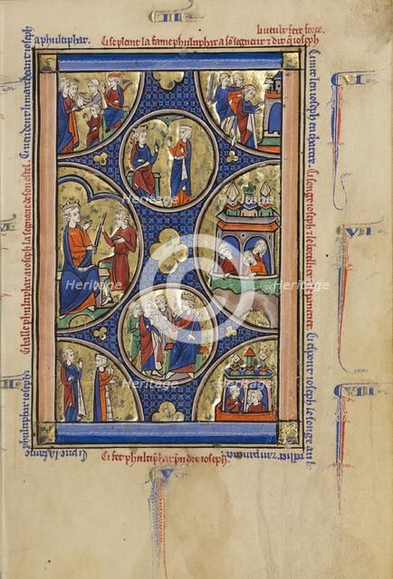 Scenes from the Life of Joseph; Wenceslaus Psalter, about 1250-1260. Creator: Unknown.
