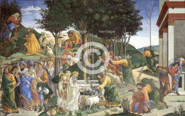 Scenes from the Life of Moses, 1481-1482. Artist: Botticelli, Sandro (1445-1510)