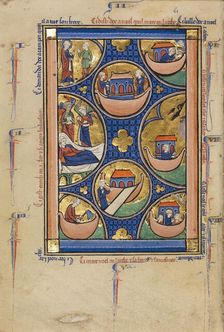Scenes from the Life of Noah; Wenceslaus Psalter, about 1250-1260. Creator: Unknown