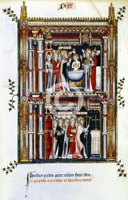 Scenes from the life of St Denis, patron saint of France, 3rd century (14th century). Artist: Unknown