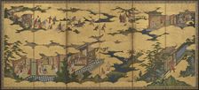 Scenes from the life of the Ming Huang Emperor and Yang Guifei, Momoyama period, late 16th-early 17t Creator: Kano Mitsunobu