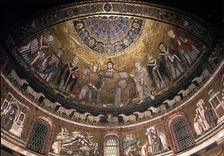 Scenes from the Life of the Virgin, 1291, apse detail of the church of Santa Maria in Trastevere …