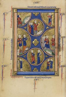 Scenes from the Lives of Jacob; Wenceslaus Psalter, about 1250-1260. Creator: Unknown
