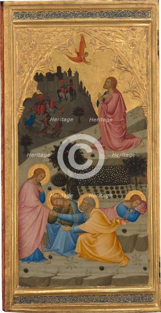 Scenes from the Passion of Christ: The Agony in the Garden [left panel], 1380s. Creator: Andrea Vanni.