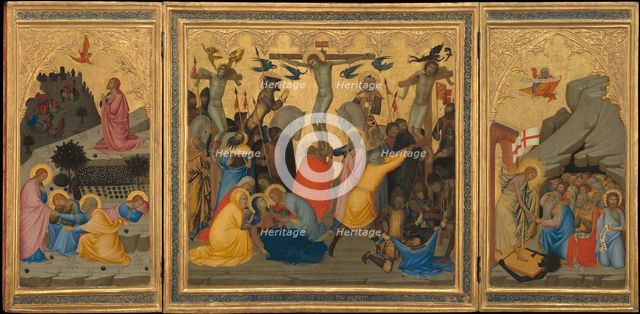 Scenes from the Passion of Christ: The Agony in the Garden, the Crucifixion..., 1380s. Creator: Andrea Vanni.