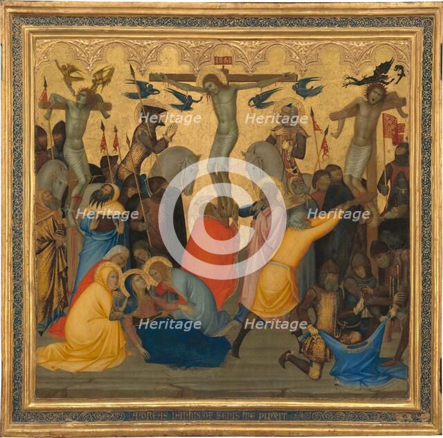 Scenes from the Passion of Christ: The Crucifixion [middle panel], 1380s. Creator: Andrea Vanni.