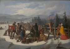 Scenes from the Pioneers by Cooper, Deerslayer at the Shooting Match, ca. 1850. Creator: William Walcutt
