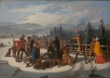 Scenes from the Pioneers by Cooper, Deerslayer at the Shooting Match, ca. 1850. Creator: William Walcutt