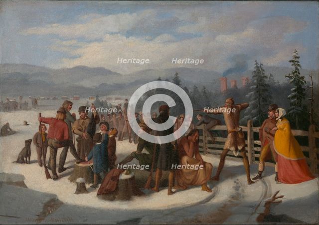 Scenes from the Pioneers by Cooper, Deerslayer at the Shooting Match, ca. 1850. Creator: William Walcutt.