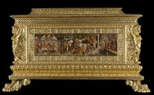 Scenes from the Story of Roman Lucretia-Front Panel of Cassone, c1410. Creator: Master of Charles of Durazzo