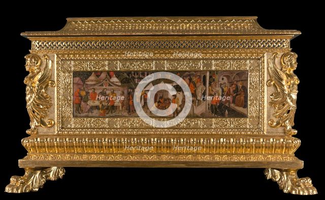 Scenes from the Story of Roman Lucretia-Front Panel of Cassone, c1410. Creator: Master of Charles of Durazzo.