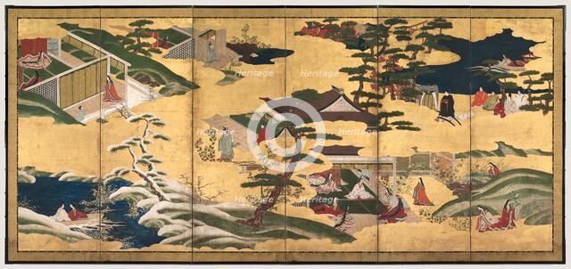 Scenes from the Tale of Genji, late 1700s. Creator: Tosa School (Japanese).