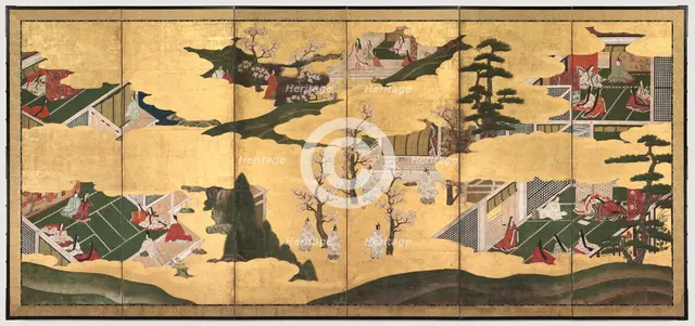 Scenes from the Tale of Genji, late 1700s. Creator: Tosa School (Japanese).