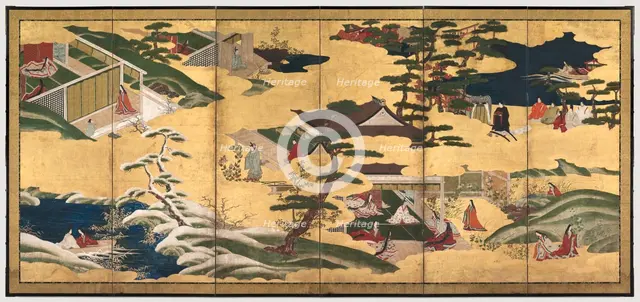 Scenes from the Tale of Genji, late 1700s. Creator: Tosa School (Japanese).