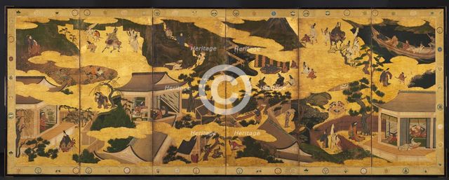 Scenes from the "Tales of Ise", mid-1600s. Creator: Unknown.