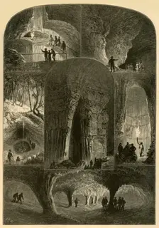 Scenes in Mammoth Cave 1874. Creator: W. J. Linton