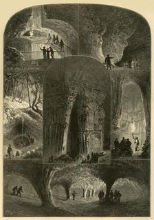 Scenes in Mammoth Cave 1874. Creator: W. J. Linton