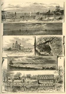 Scenes in Bridgeport, Stratford, and Milford 1874. Creator: James L. Langridge