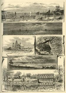 Scenes in Bridgeport, Stratford, and Milford 1874. Creator: James L. Langridge
