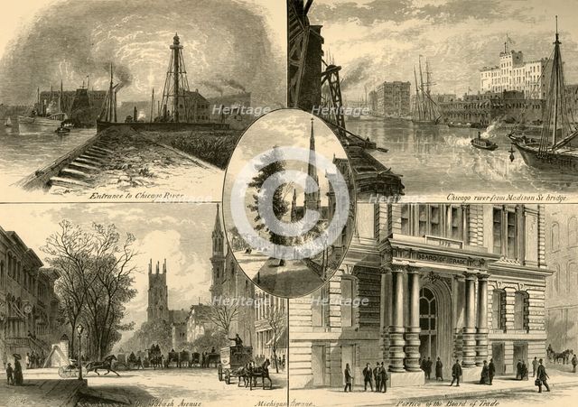'Scenes in Chicago', 1874.  Creator: James H. Richardson.