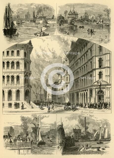 'Scenes in Chicago', 1874.  Creator: John J. Harley.