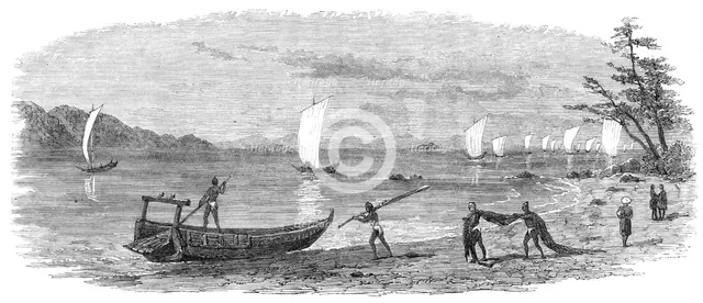 Scenes in Japan: entrance to the inland sea, 1864. Creator: Unknown.