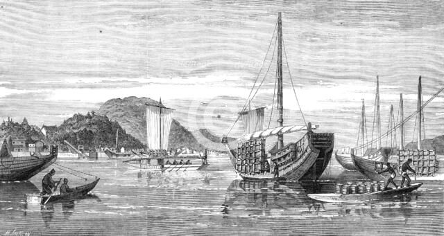 Scenes in Japan: the town and harbour of Simonosaki, 1864. Creators: Unknown, Mason Jackson.