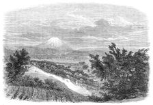 Scenes in Japan: the mountain Fusiyama, viewed from near Yokohama, 1864. Creator: Mason Jackson