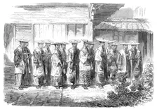 Scenes in Japan: the night guard at Jeddo, 1864. Creator: Mason Jackson