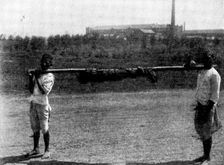 Scenes in Plague-Stricken Bombay: removing body of a...child to the...burning-ground, 1898. Creator: Gysi