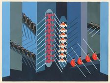 Scenic design from the portfolio Décors de Théâtre, 1930. Creator: Exter, Alexandra Alexandrovna (1882-1949)