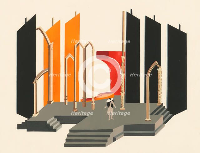 Scenic design from the portfolio Décors de Théâtre, 1930. Creator: Exter, Alexandra Alexandrovna (1882-1949).