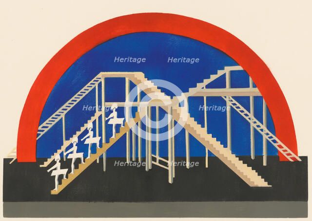 Scenic design from the portfolio Décors de Théâtre, 1930. Creator: Exter, Alexandra Alexandrovna (1882-1949).