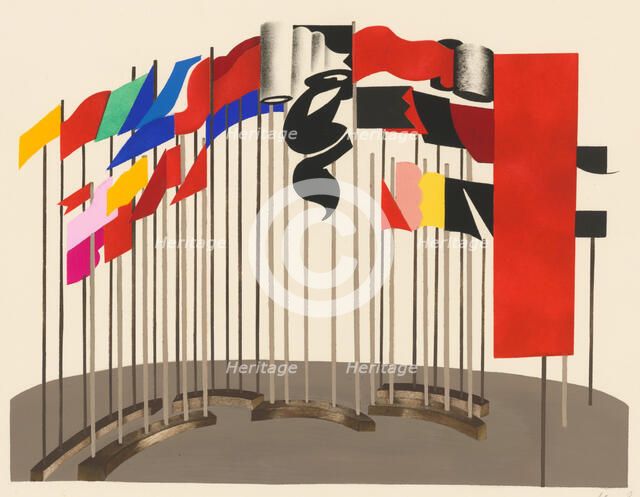 Scenic design from the portfolio Décors de Théâtre, 1930. Creator: Exter, Alexandra Alexandrovna (1882-1949).