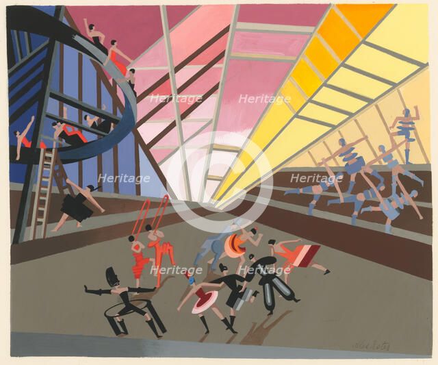 Scenic design from the portfolio Décors de Théâtre, 1930. Creator: Exter, Alexandra Alexandrovna (1882-1949).