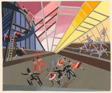 Scenic design from the portfolio Décors de Théâtre, 1930. Creator: Exter, Alexandra Alexandrovna (1882-1949)