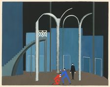 Scenic design from the portfolio Décors de Théâtre, 1930. Creator: Exter, Alexandra Alexandrovna (1882-1949)