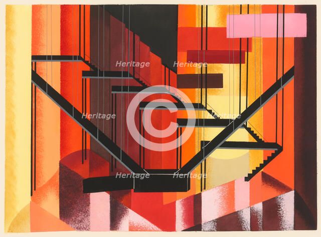 Scenic design from the portfolio Décors de Théâtre, 1930. Creator: Exter, Alexandra Alexandrovna (1882-1949).