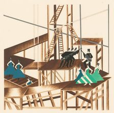 Scenic design from the portfolio Décors de Théâtre, 1930. Creator: Exter, Alexandra Alexandrovna (1882-1949)