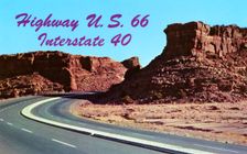 Scenic Highway US 66 Between Grants and Albuquerque, New Mexico, USA, 1957