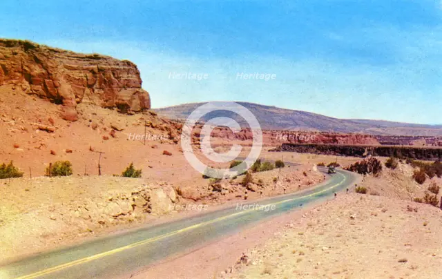 Scenic Highway US 66, west of Albuquerque, New Mexico, USA, 1951. Artist: Unknown
