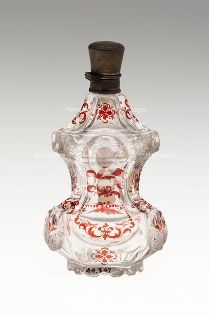 Scent Bottle, Bohemia, c. 1840/50. Creator: Bohemia Glass.