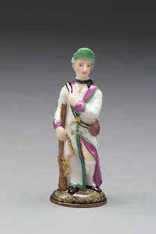 Scent Bottle: Huntsman, Ludwigsburg, c. 1775. Creator: Ludwigsburg Porcelain Factory