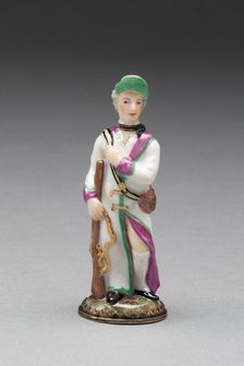 Scent Bottle: Huntsman, Ludwigsburg, c. 1775. Creator: Ludwigsburg Porcelain Factory