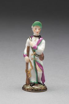 Scent Bottle: Huntsman, Ludwigsburg, c. 1775. Creator: Ludwigsburg Porcelain Factory