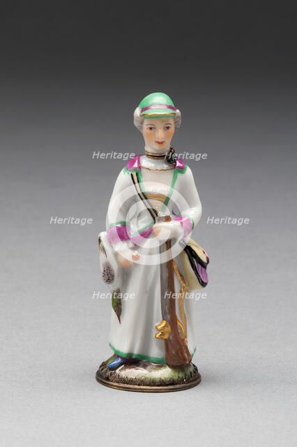 Scent Bottle: Huntswoman, Ludwigsburg, c. 1775. Creator: Ludwigsburg Porcelain Factory.