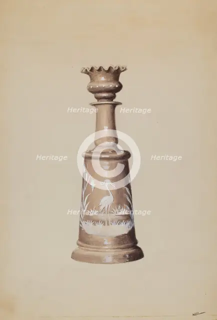 Scent Bottle with Stopper, c. 1936. Creator: Charles Moss.
