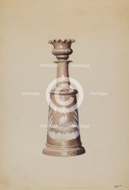 Scent Bottle with Stopper, c. 1936. Creator: Charles Moss.