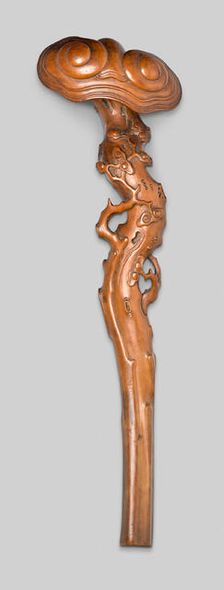 Scepter with Head in Form of a Double Cloud (Ruyi), Qing dynasty (1644-1911), 19th century. Creator: Unknown